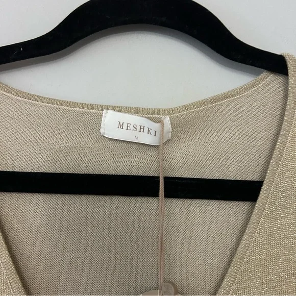 NWT Meshki Kamila Gold Maxi Dress with Long Sleeves - Picture 4 of 9